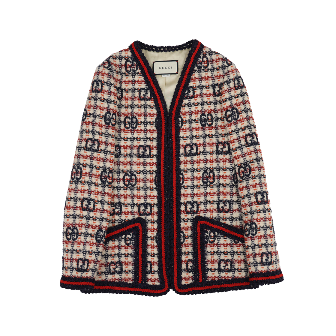 IT5GUTWH3N9J Gucci 610060 GG Check Tweed Jacket