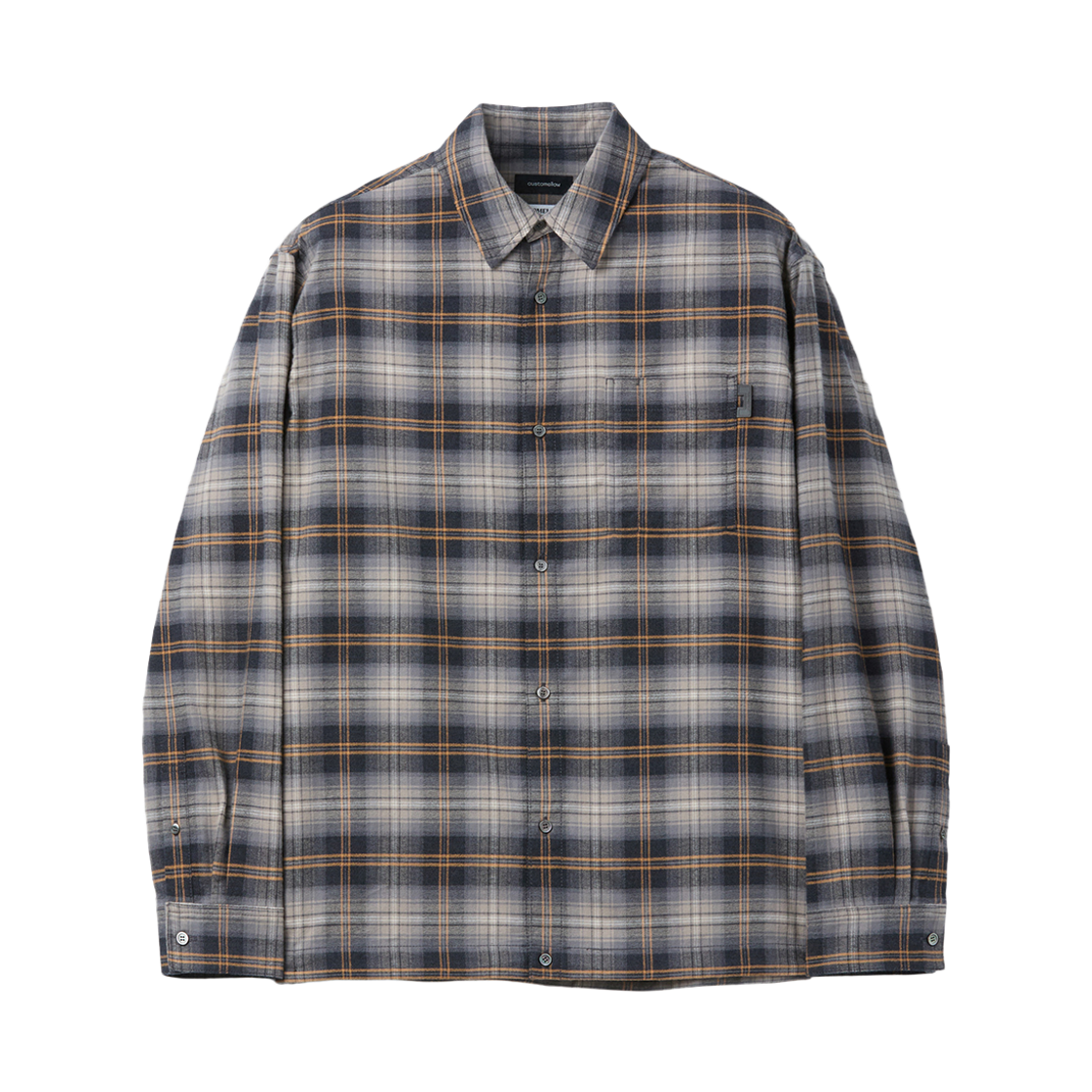 CWSAW25131ORX Customellow Oversized Fit String Check Shirt Orange