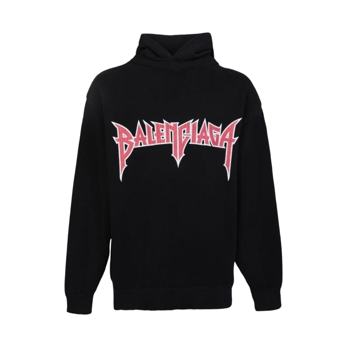 743802T32698035 Balenciaga Chest Logo Printing Hoodie Black