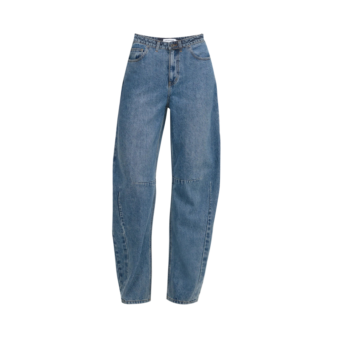 KW6APADSF04BL Self Portrait Women Barrel Leg Jeans Blue - 26SS
