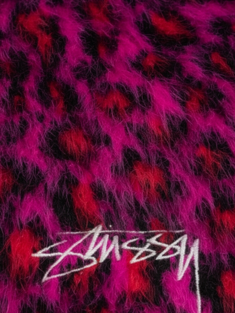 Stussy Skullcap Leopard Pink, Uniqlo x Needles Fleece Oversized Cardigan Black - KR 착용 스타일 - 5