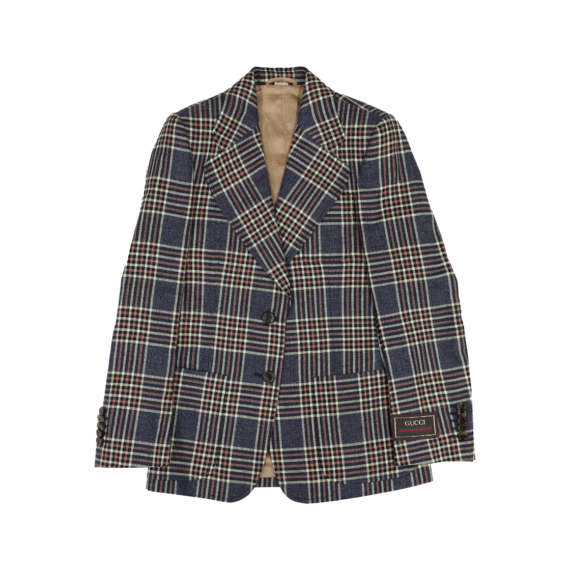 ITR5ILBW4M5G Gucci 696818 Multicolor Linen Check Jacket