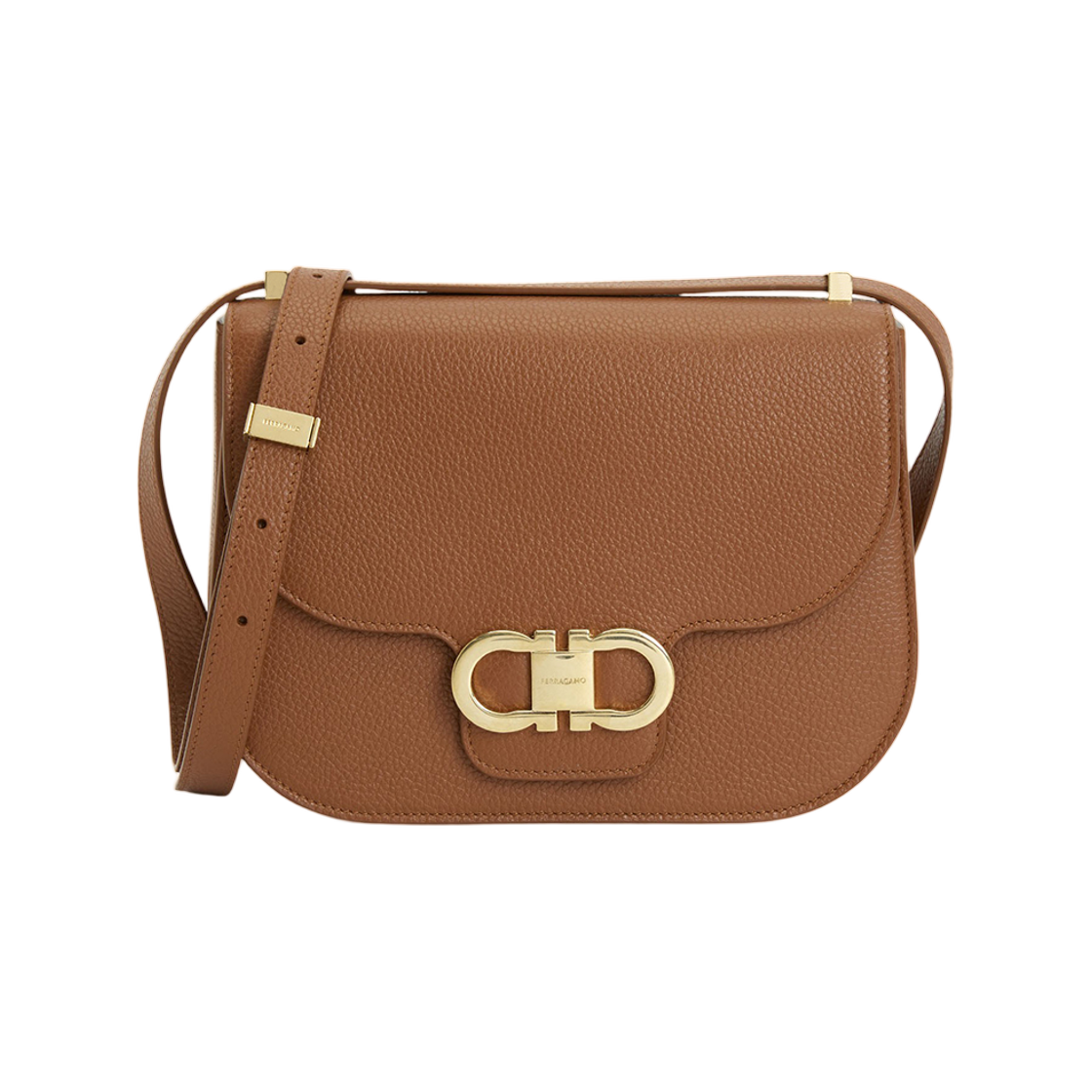 219867-784616 (W) Ferragamo Gancini Cross Bag Brown