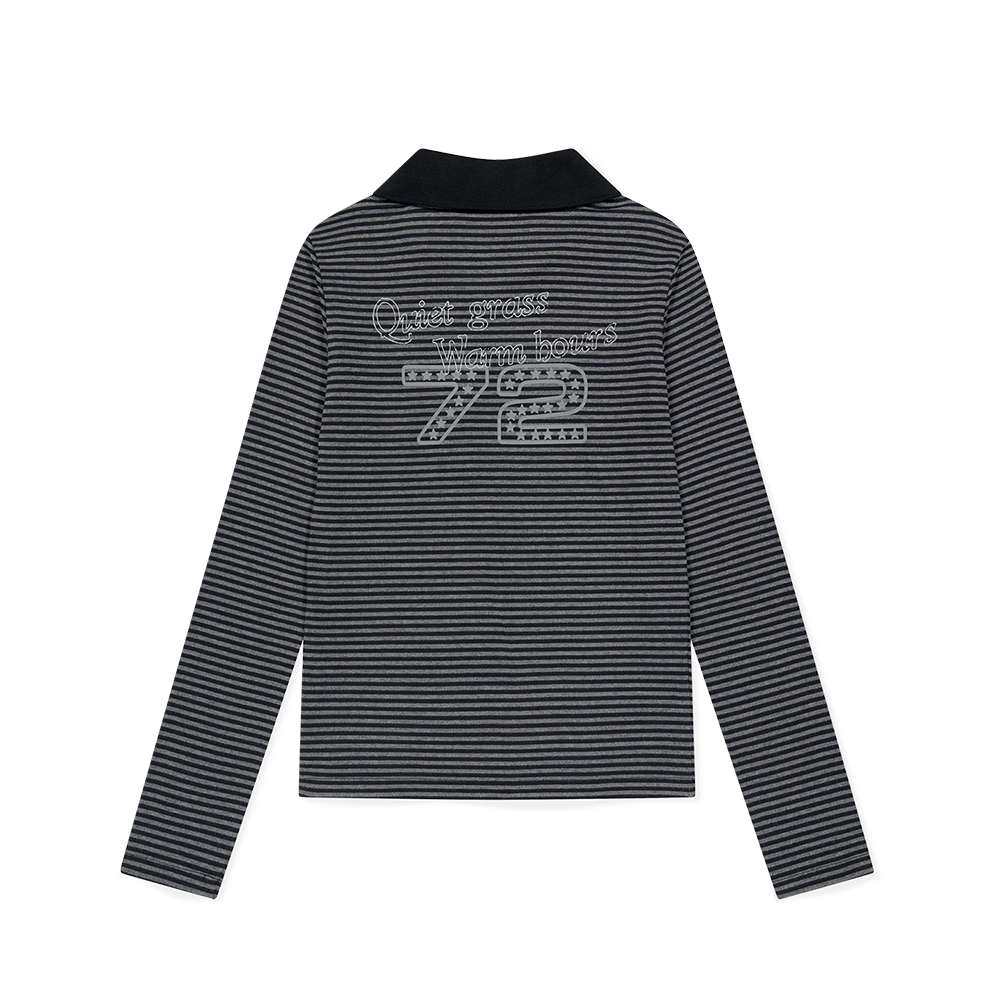 [5% 적립] 썬러브투어 우먼스 72 스트라이프 롱 슬리브 폴로 블랙([5% 적립] sunlovetour W 72 Stripe LS Polo Black) - 2