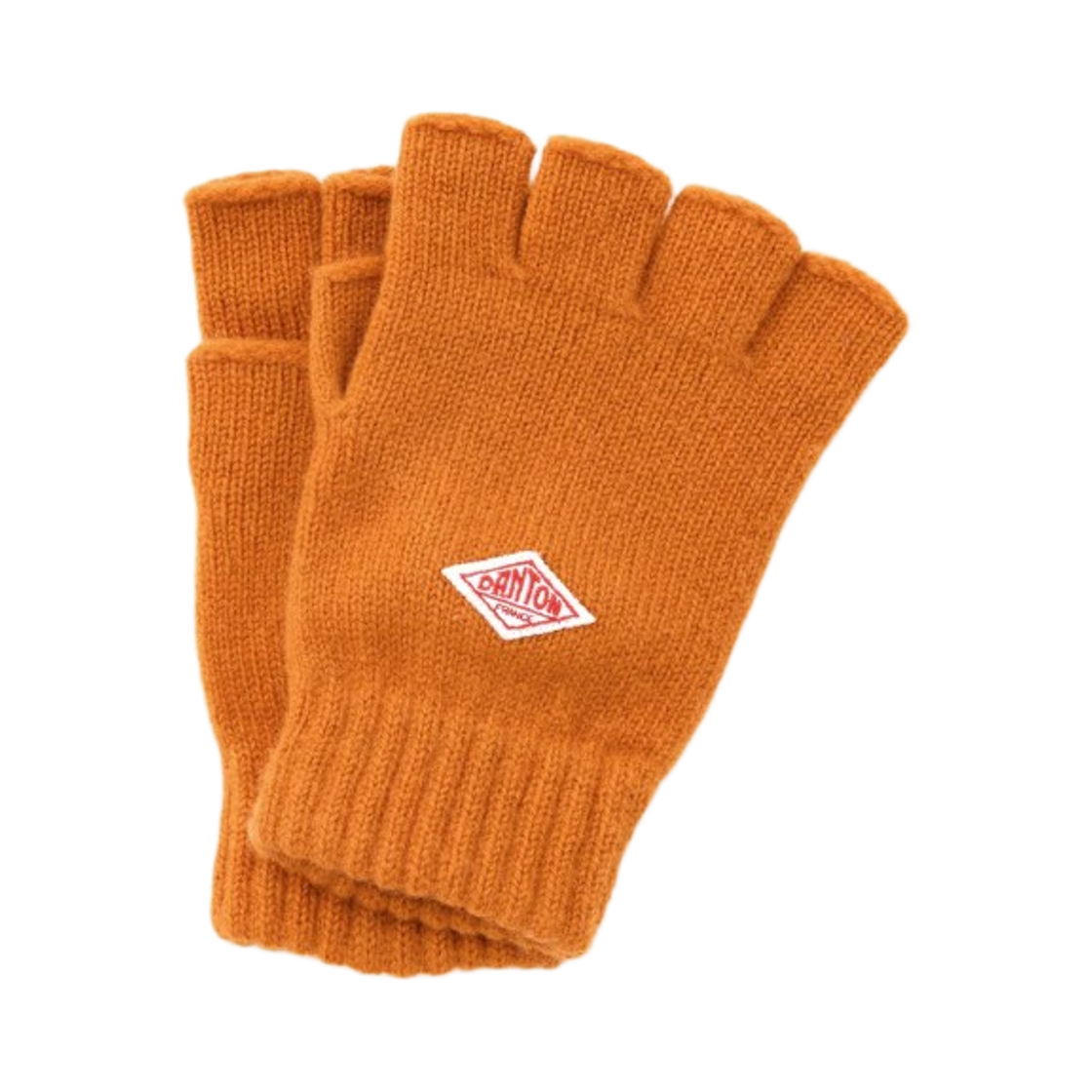 DT-H0307 Danton Wool Knit Fingerless Gloves Orange