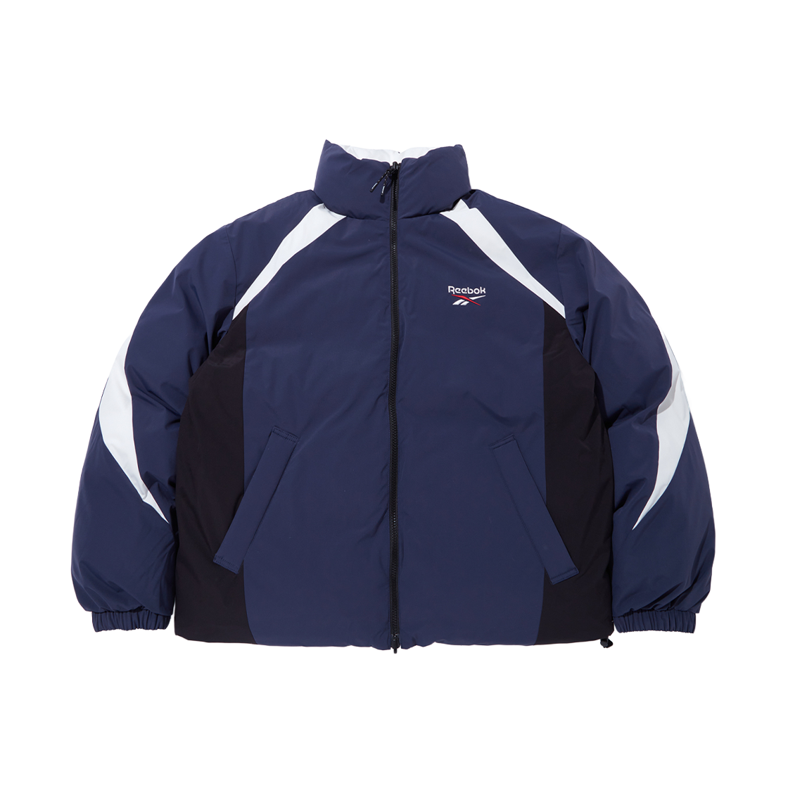 REJU5FP52N3 Reebok Vector Reversible Ball Padded Jacket Navy White