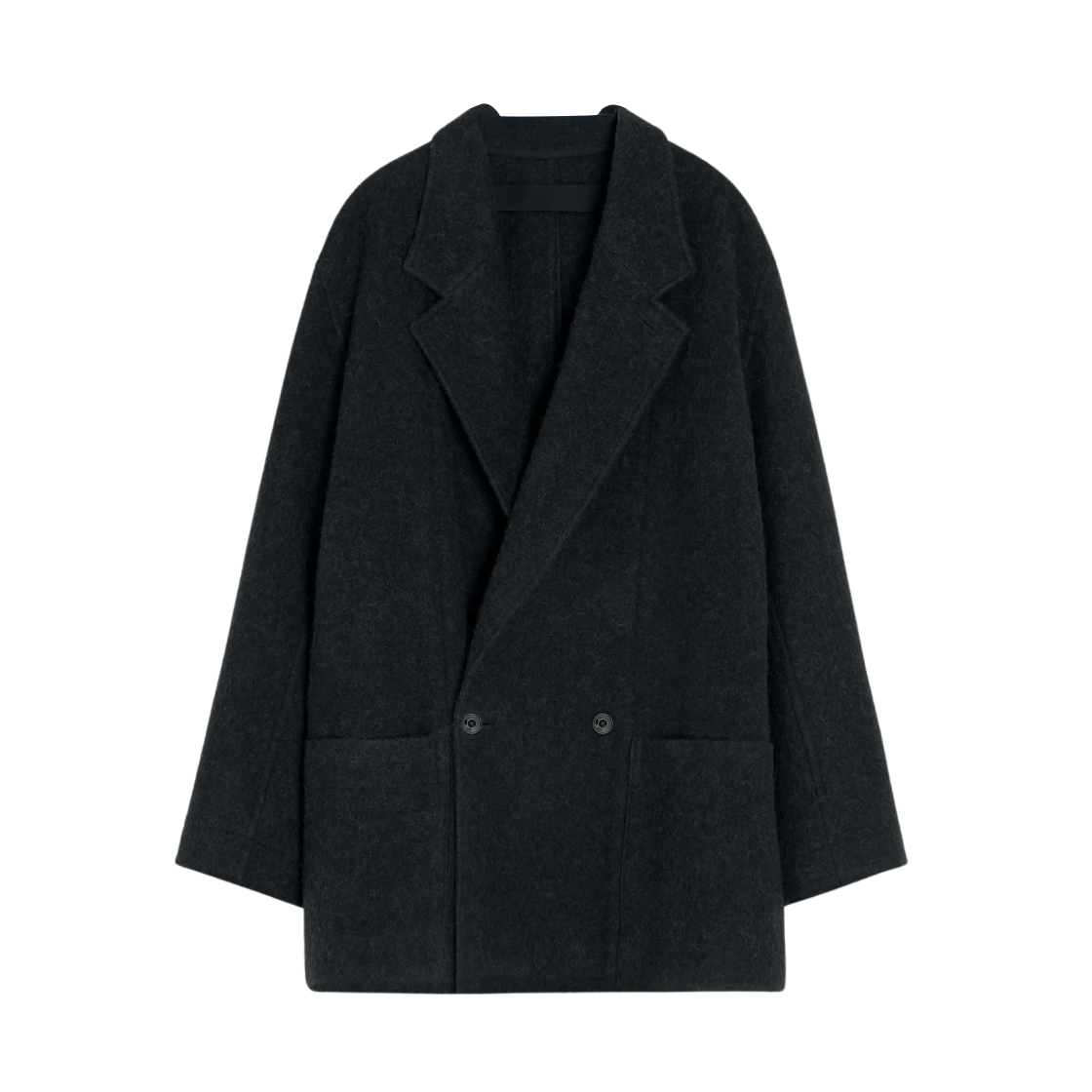 CO1148-LF504-999 Lemaire Felt Wool and Alpaca Blend Jacket Black