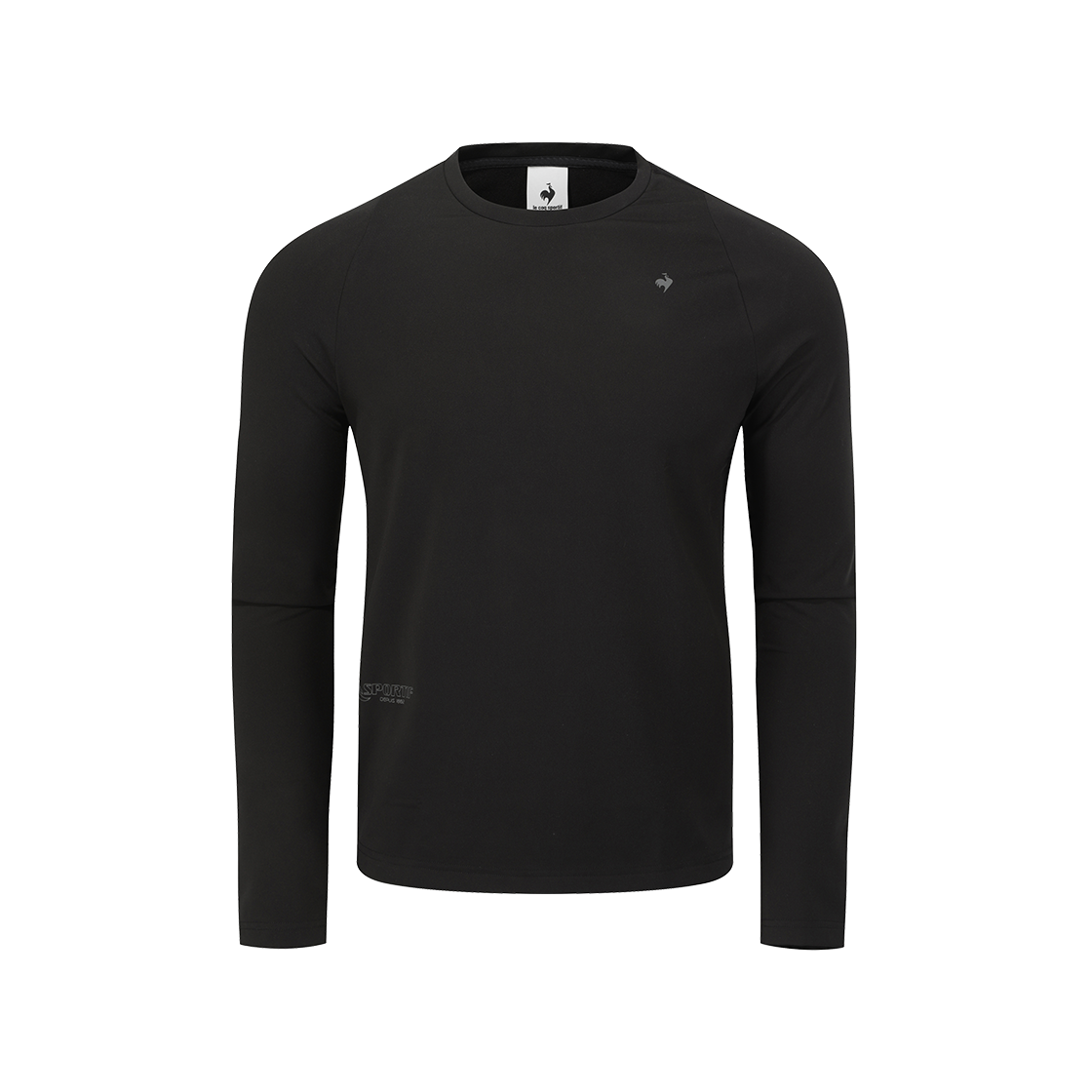 QQ413ERLO1_BLK0 le coq sportif Regular Fit Brushed Poly-Spandex Long Sleeve Tee Black