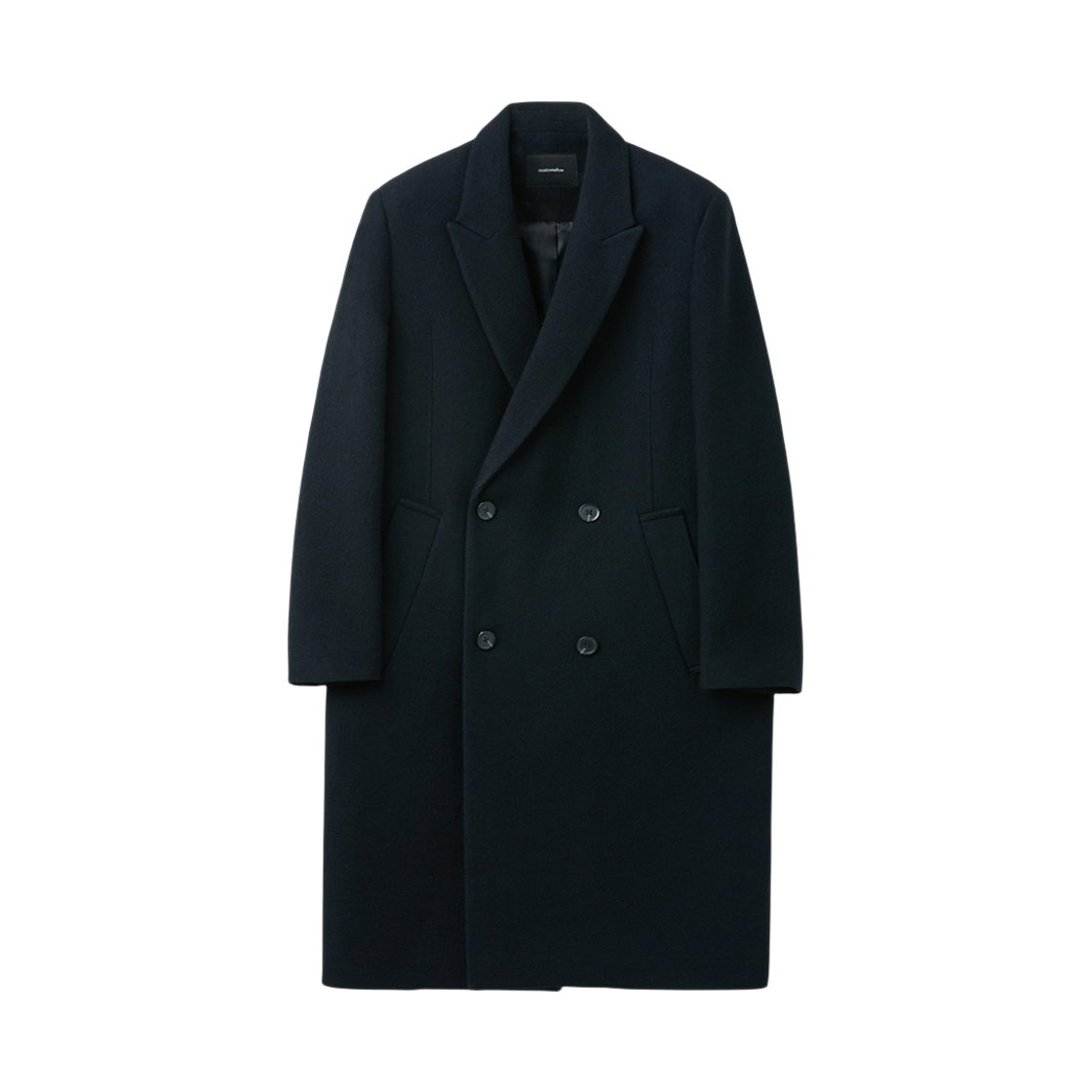 CWCAW25711NYD Customellow Half Double Breasted Coat Dark Navy