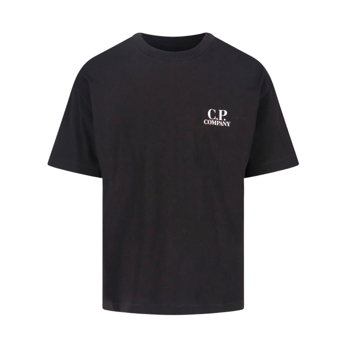 19CMTS103A005100W999 C.P. Company 30/1 Jersey Short Sleeve Logo T-Shirt Black - 25FW