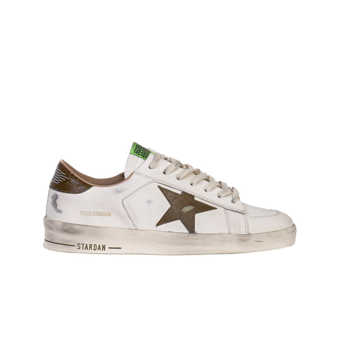 GMF00667-F007555-10502 Golden Goose Stardan Sneakers White Military Green