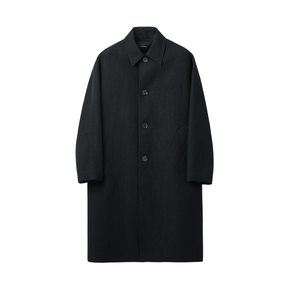 커스텀멜로우 울 린넨 발마칸 코트 블랙(Customellow Wool Linen Balmacaan Coat Black) - 1
