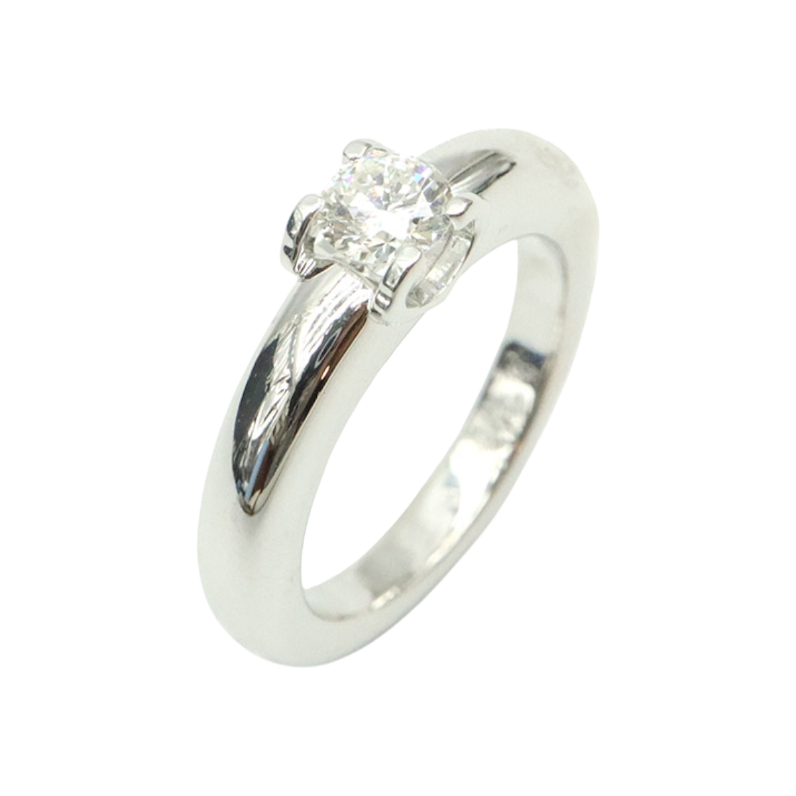 IT6E895N9QQU Cartier 18K White Gold 1 Point Diamond Ring Size 49