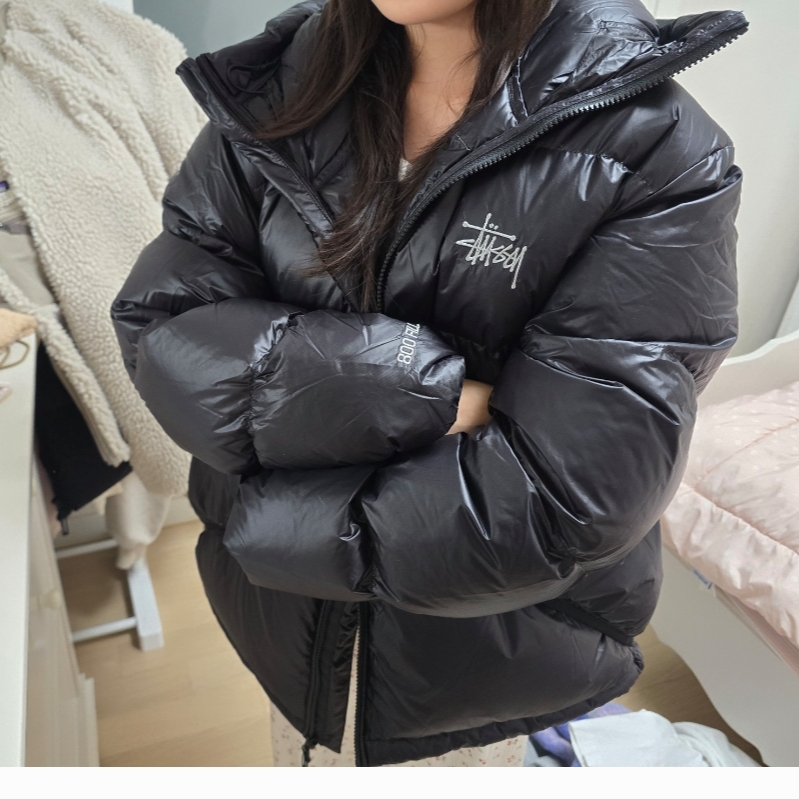 Stussy Micro Ripstop Down Parka Jet Black 착용 스타일