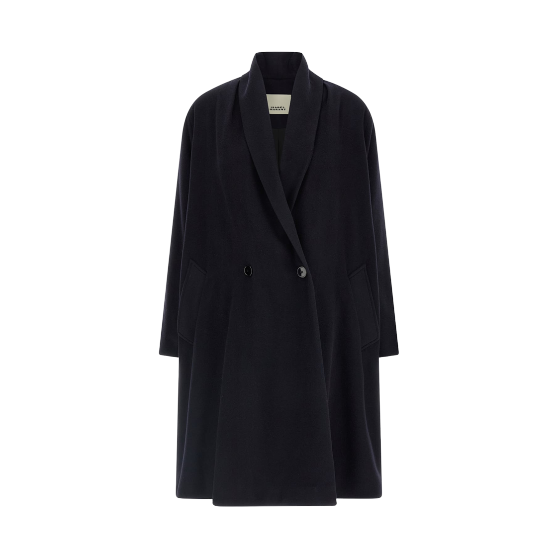 (W) 이자벨 마랑 엘리제 울 블렌드 롱 코트 블랙 미드나잇 - 25FW