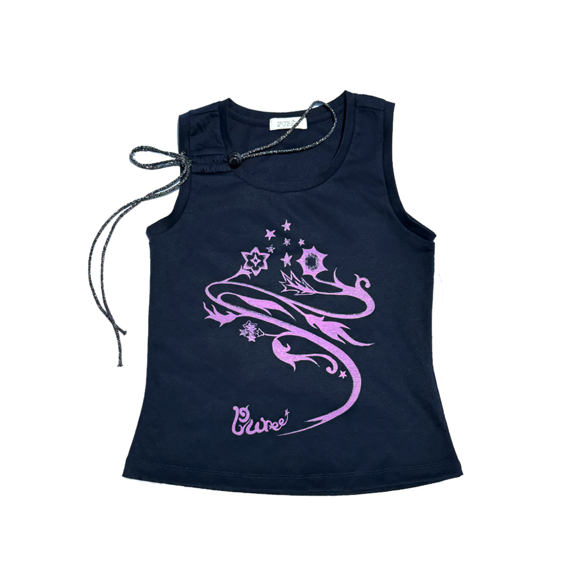 퓨레 스타 플라워 탱크탑 다크네이비(Puree Star flower tank top Dark Navy) - 1