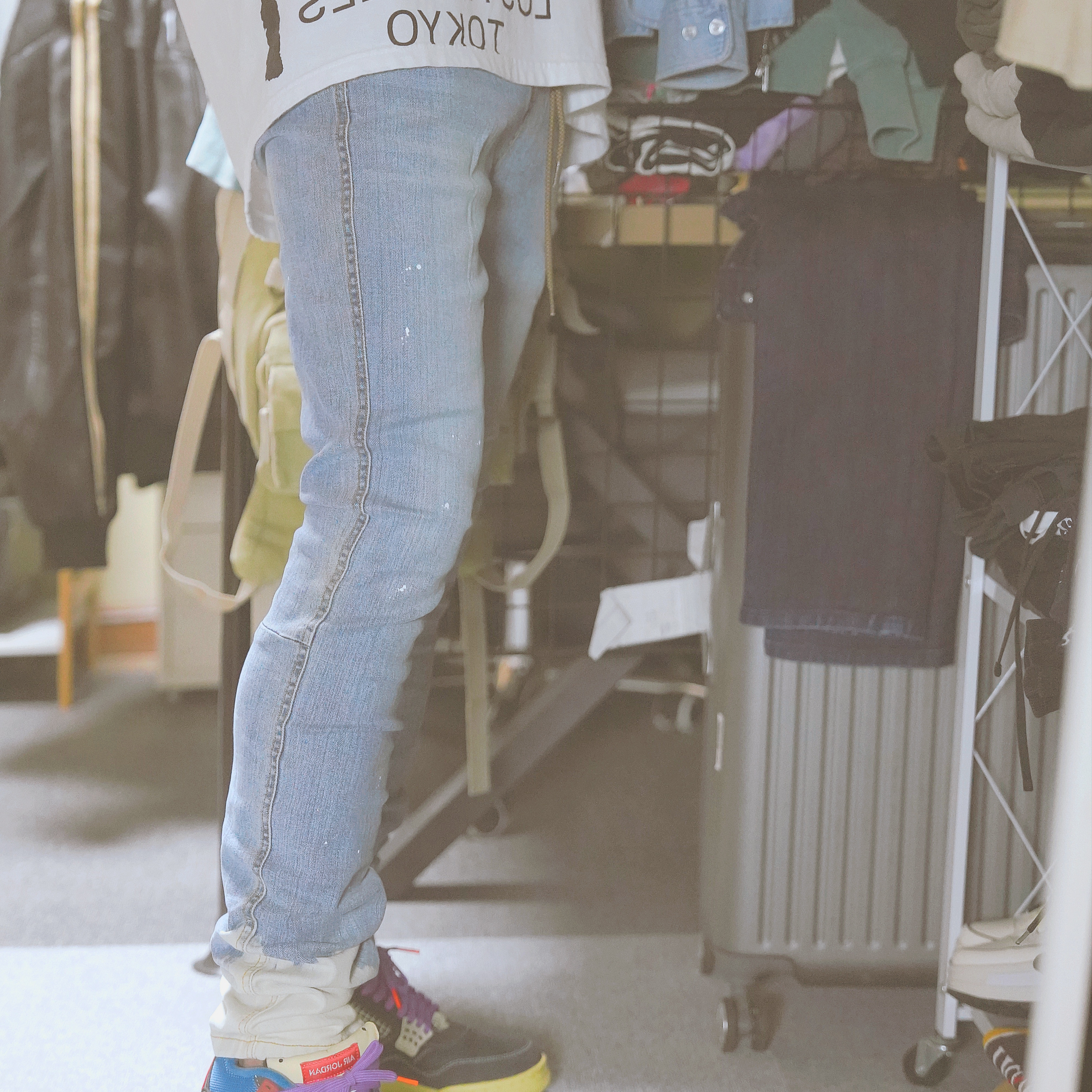 Stussy x Takahiromiyashita The Soloist 40 WT T-Shirt, Jordan 4 x Union Retro Off Noir 착용 스타일 - 1