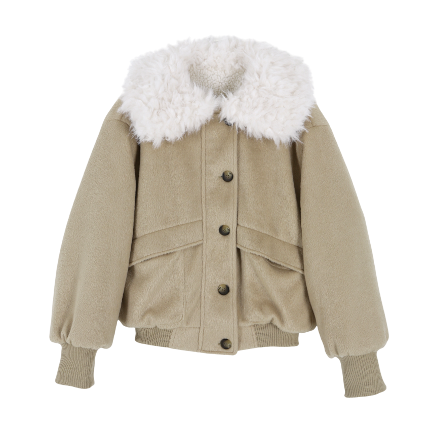 A25FWJP9BG0F Asura Collor Fur Reversible Jumper Beige