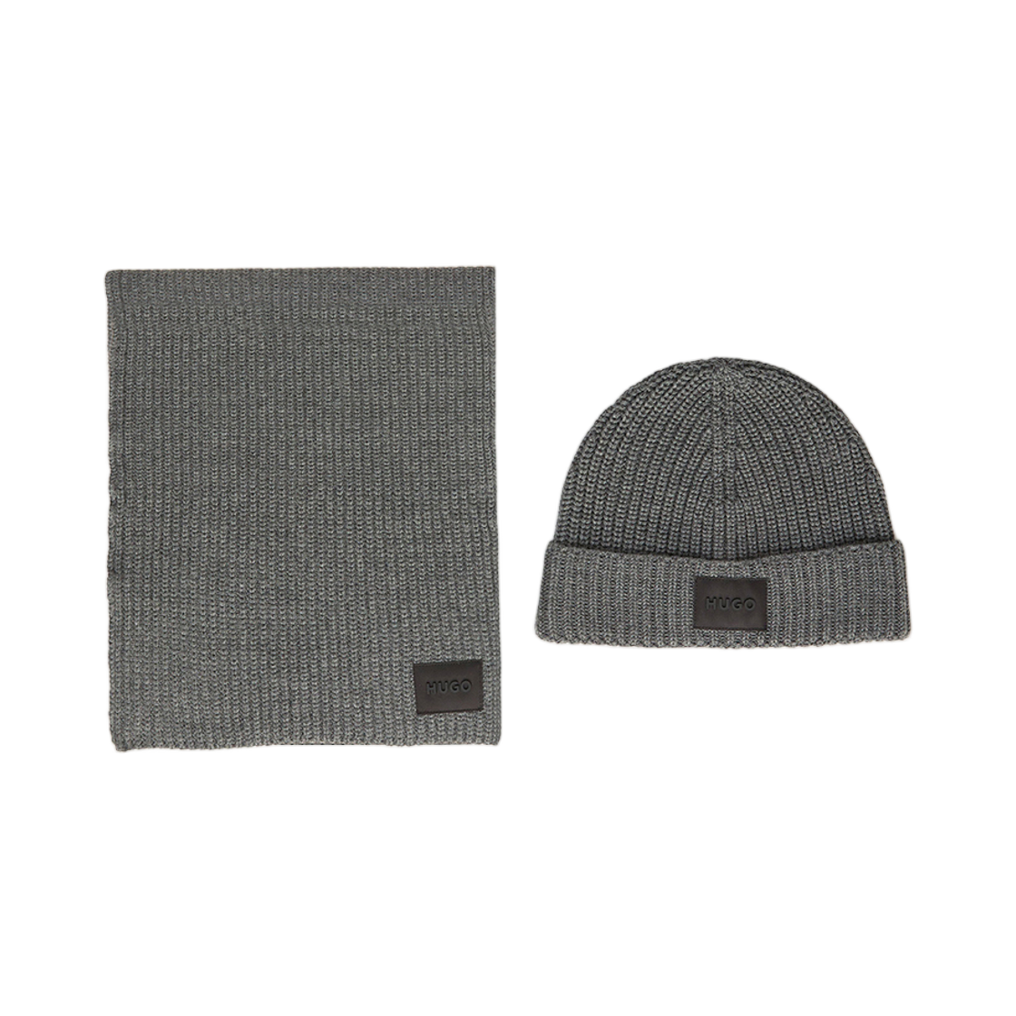 50551423-034 Boss Muffler Beanie Set Gray