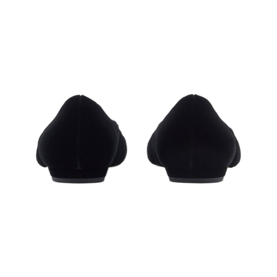 (W) 엠포리오 아르마니 엠보스 모티프 벨벳 발레리나 블랙((W) Emporio Armani Embossed Motif Velvet Ballerinas Black) - 3