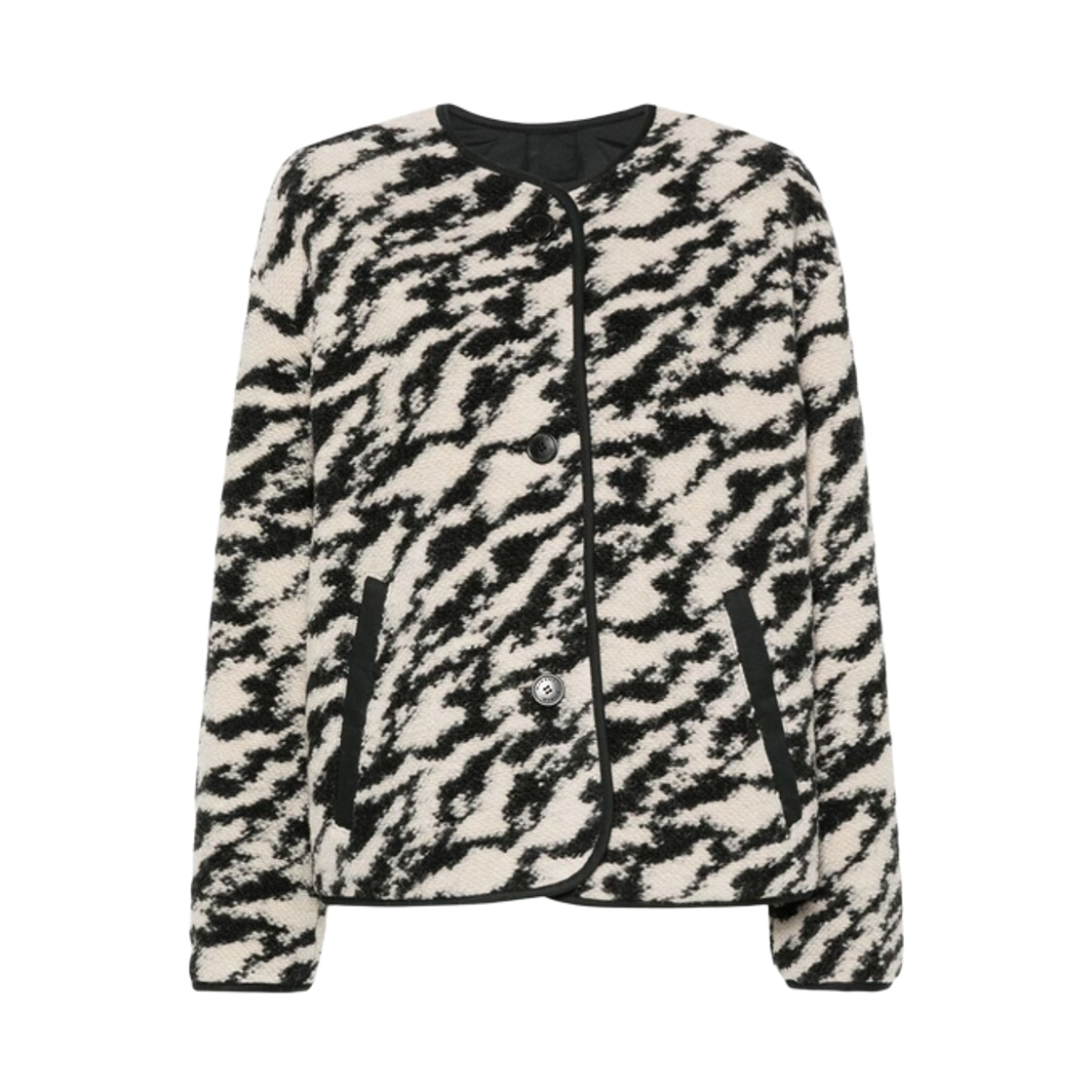 MA0154FA-B3D02E-BKBE (W) Isabel Marant Etoile Himala Jacket Black Beige - 24FW