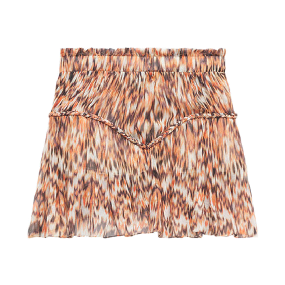 JU0357FA-C2J05I-11OR (W) Isabel Marant Roumi Silk Skirt Orange - 25FW
