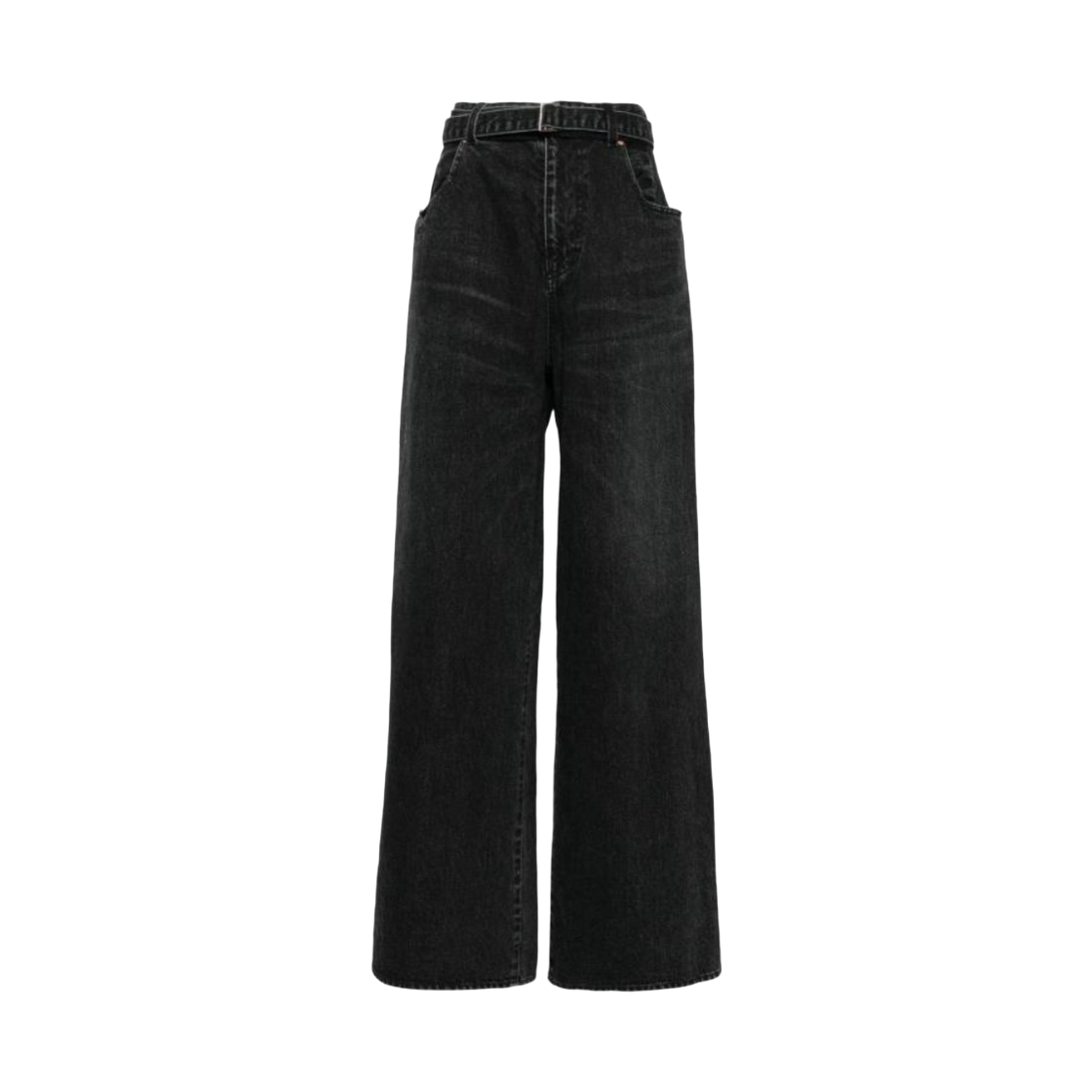 (W) 사카이 와이드 클래식 데님 팬츠 블랙((W) Sacai Wide Classic Denim Pants Black)