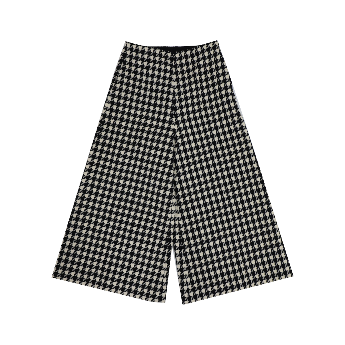 ITESUHKNL57G Gucci Houndstooth Wool-Cotton Culottes - Black