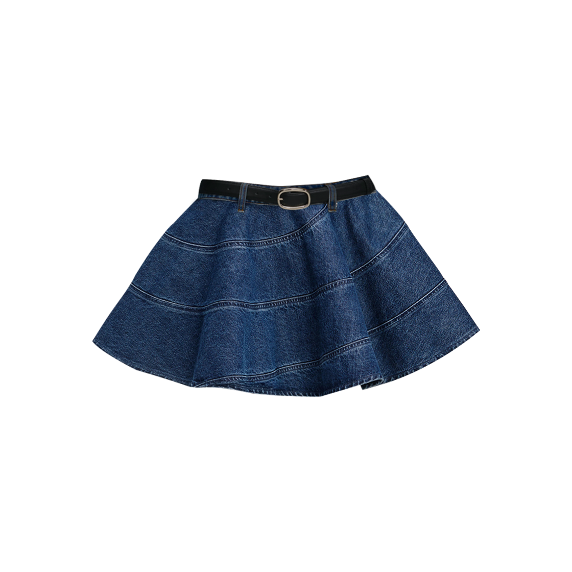 KW6ASKSSF09BL Self Portrait Women Flared Denim Mini Skirt Blue - 26SS