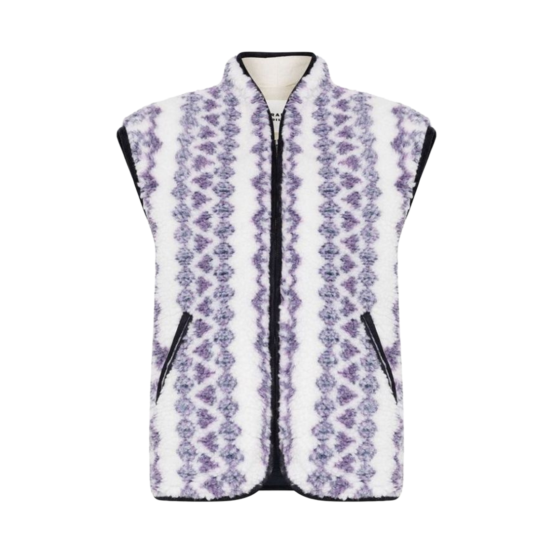 GI0036FC-B3C03E-ECPE (W) Isabel Marant Etoile Printed Reversible Vest Ecru Purple - 24FW