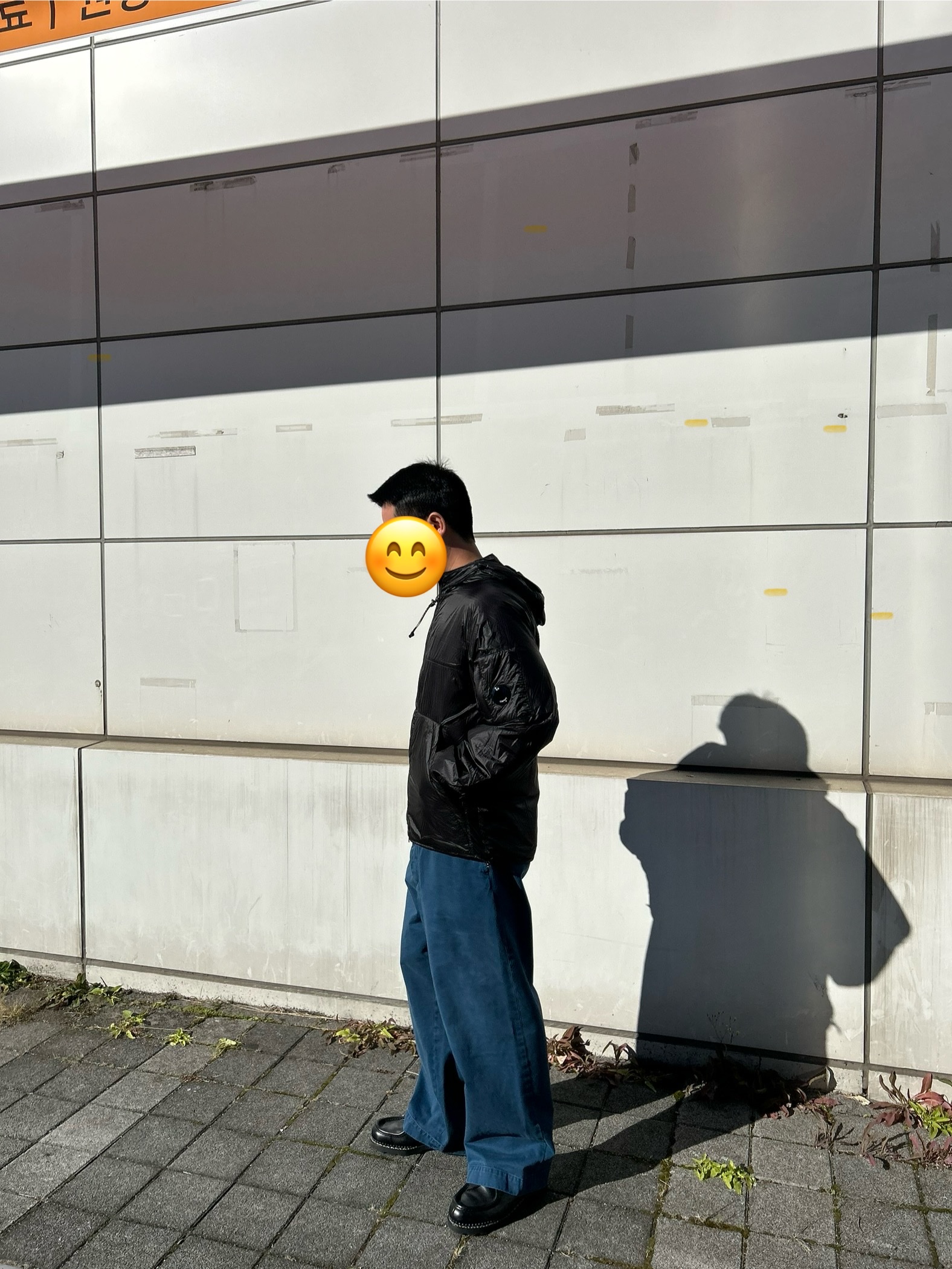 C.P. Company Nada Shell Hooded Padded Jacket Black - 25FW, A.Presse Vintage Work Pants Blue - 25FW 착용 스타일 - 3
