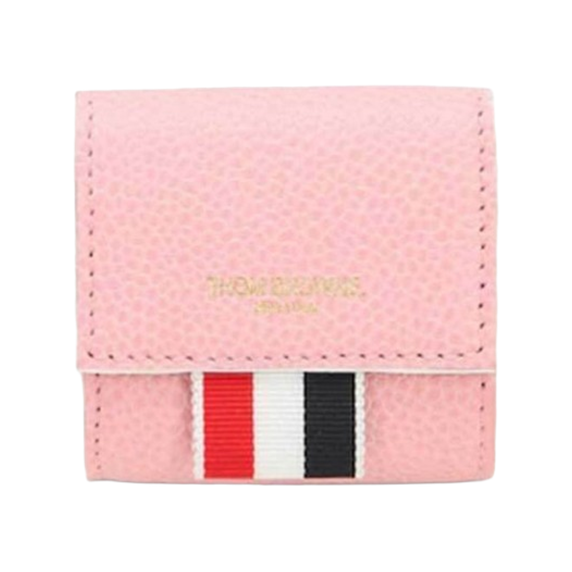 MAW135-B00198-680 Thom Browne Small Coin Case in Pebble Grain Light Pink