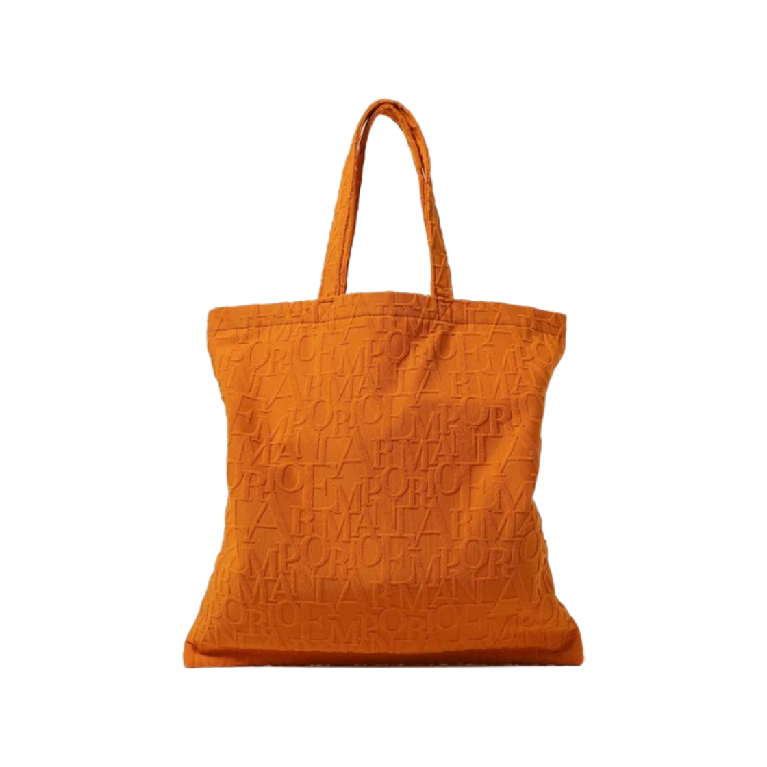 EX000013AF12963U3079 Emporio Armani ASV Beachwear Shopper Bag in Bold 3D Logo Fabric Orange