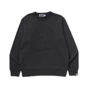 BAPE Emboss Busy Works Crewneck Sweatshirt Black