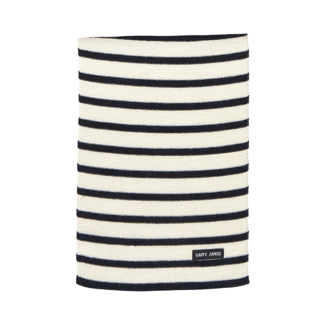 HSJU2037701-50 Saint James Stripe Muffler Navy Ivory