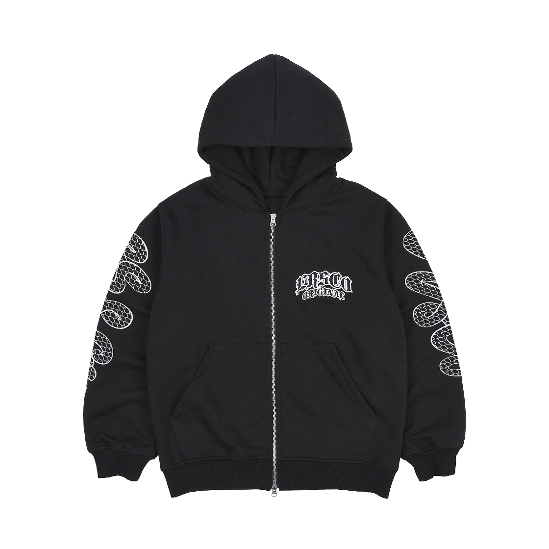 ersco-0127 ersco Snake Hoodie Zip Black