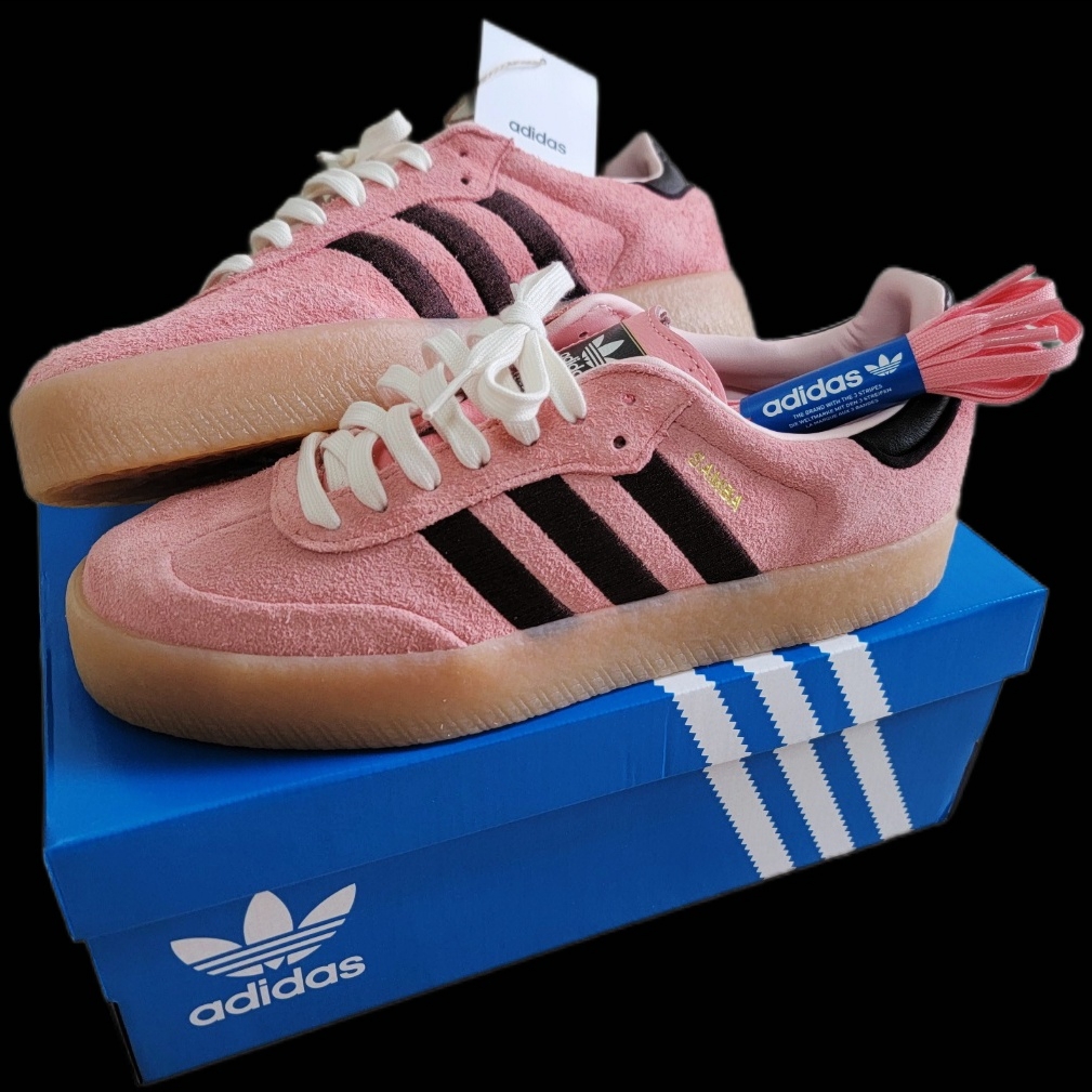 (W) Adidas Sambae Semi Pink Spark Dark Brown 착용 스타일