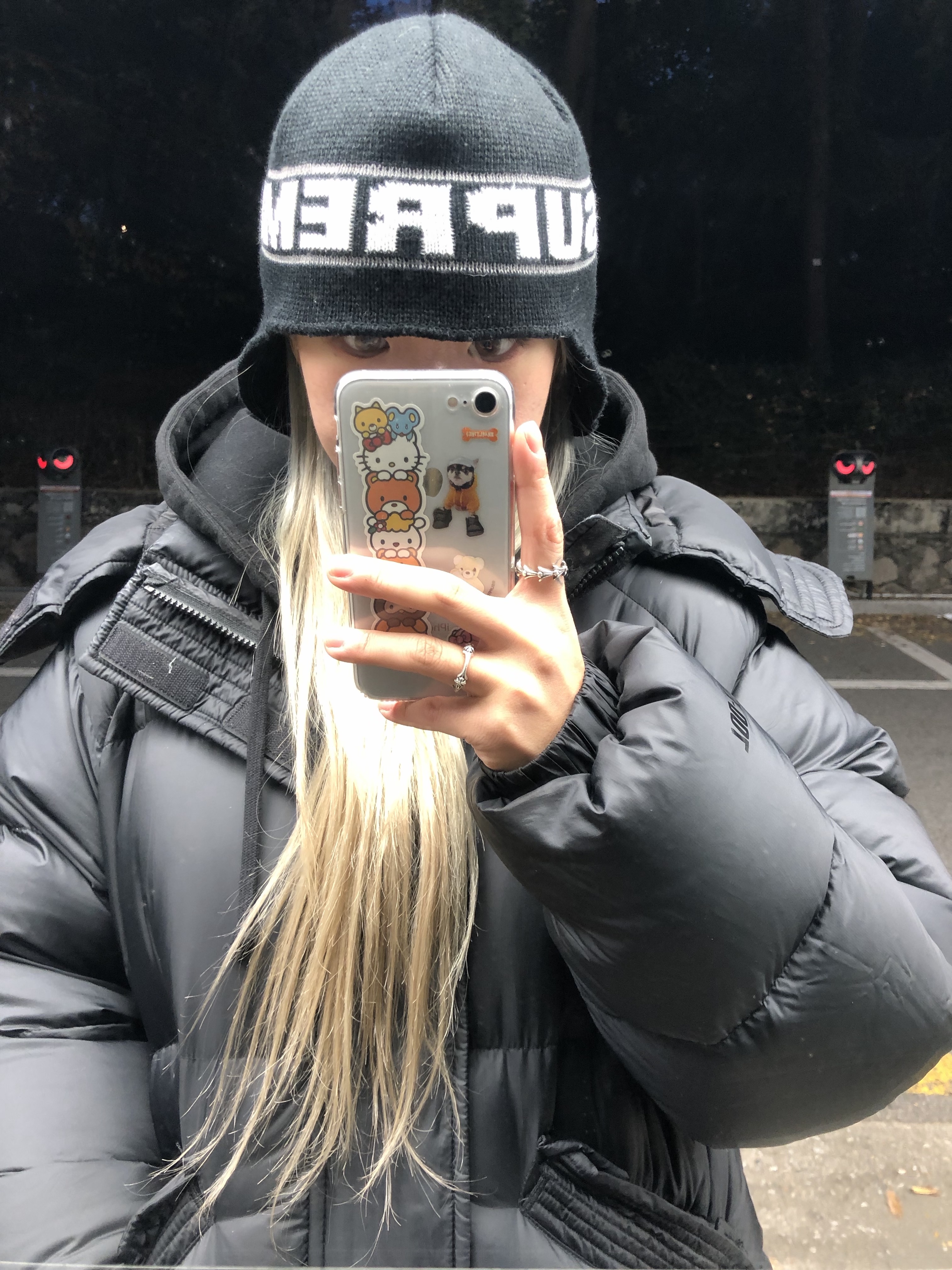 Supreme 700-Fill Down Lightweight Puffer Jacket Black - 24FW 착용 스타일 - 2
