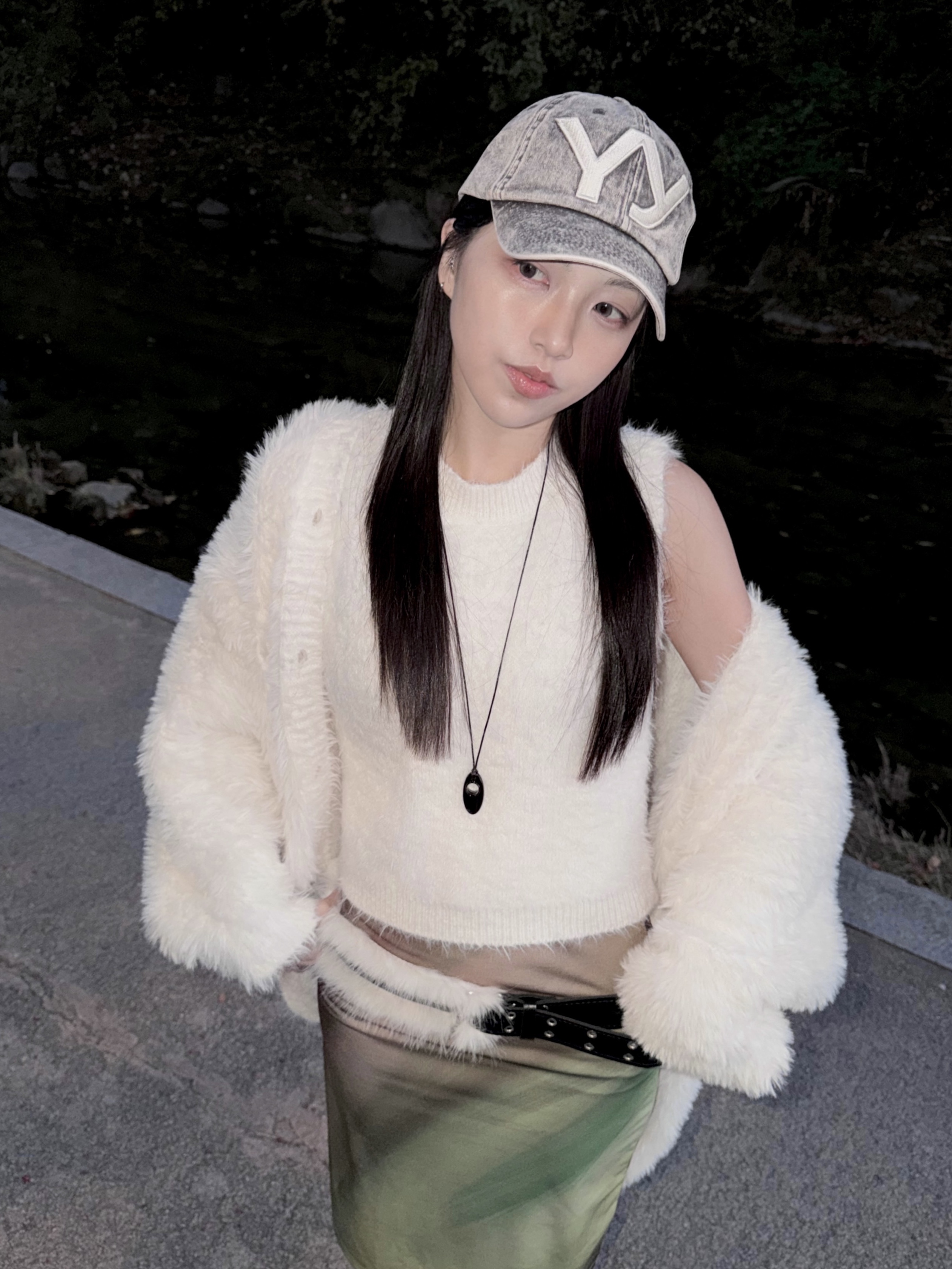 Open Yy Cotton Ball Cap Brown, Nike Air Force 1 '07 Low White 착용 스타일 - 1