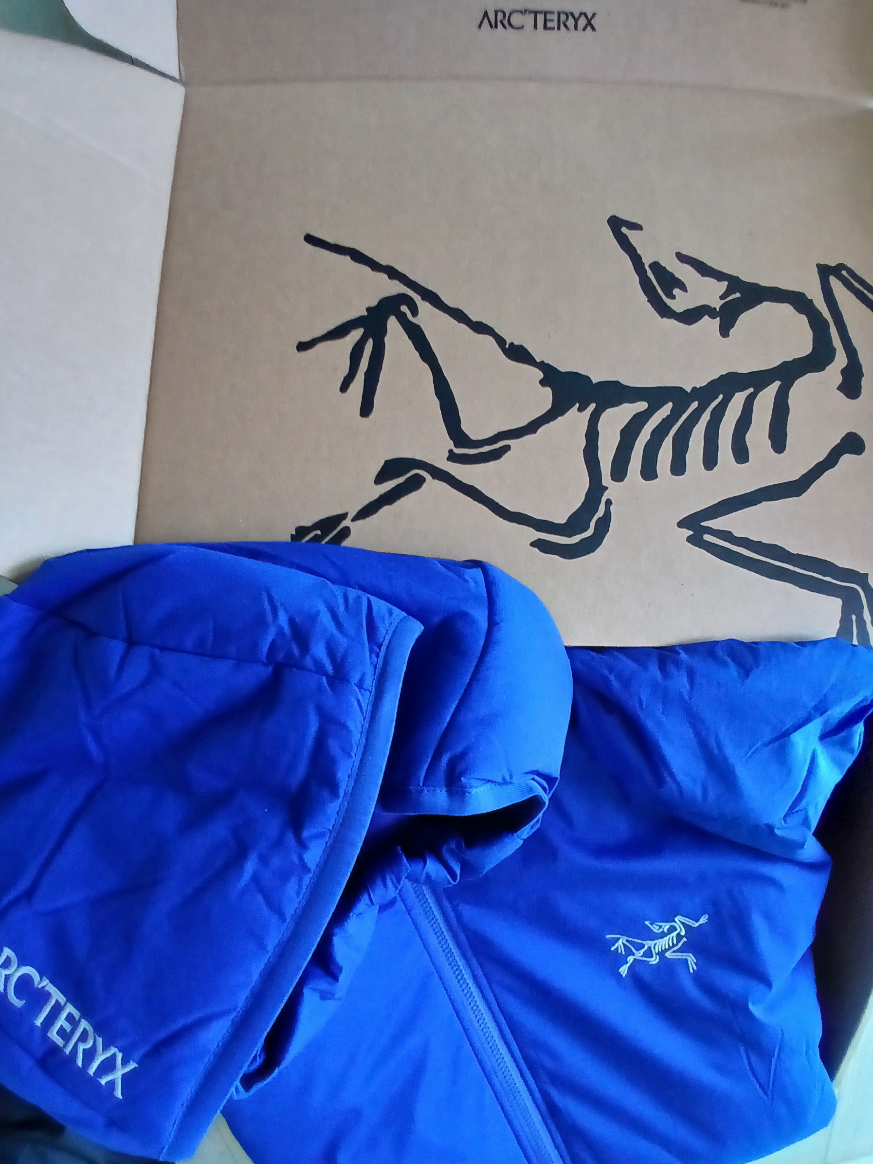 Arc'teryx Atom SV Hoody Vitality, Arc'teryx Kragg Cotton Logo SS T-Shirt White Light Soul 착용 스타일 - 2