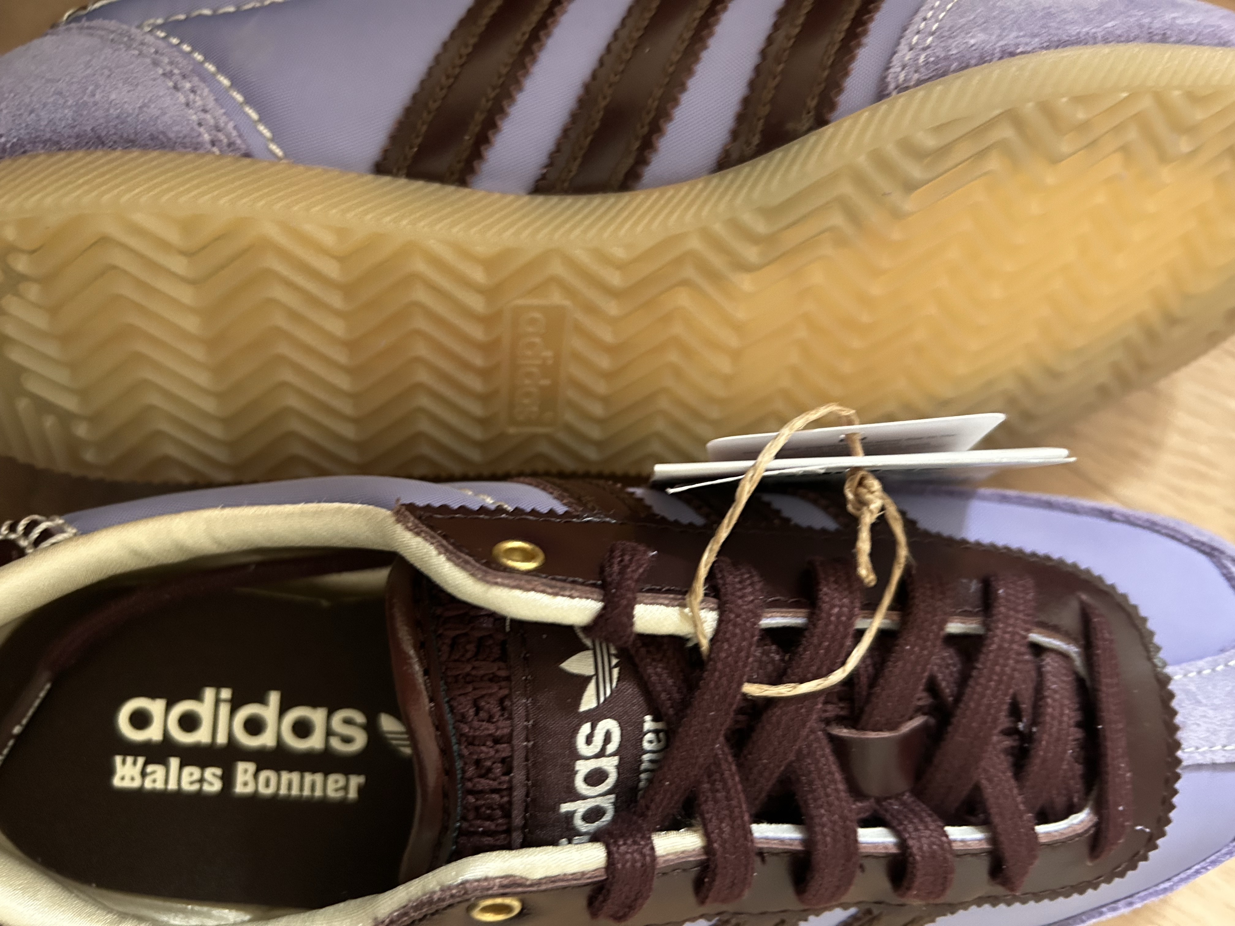 Adidas x Wales Bonner Japan Shoes Cream White Light Purple 착용 스타일