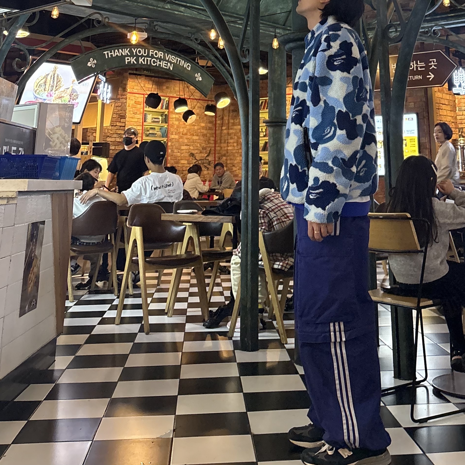 BAPE ABC Camo Boa Ripstop Reversible Jacket Blue 착용 스타일