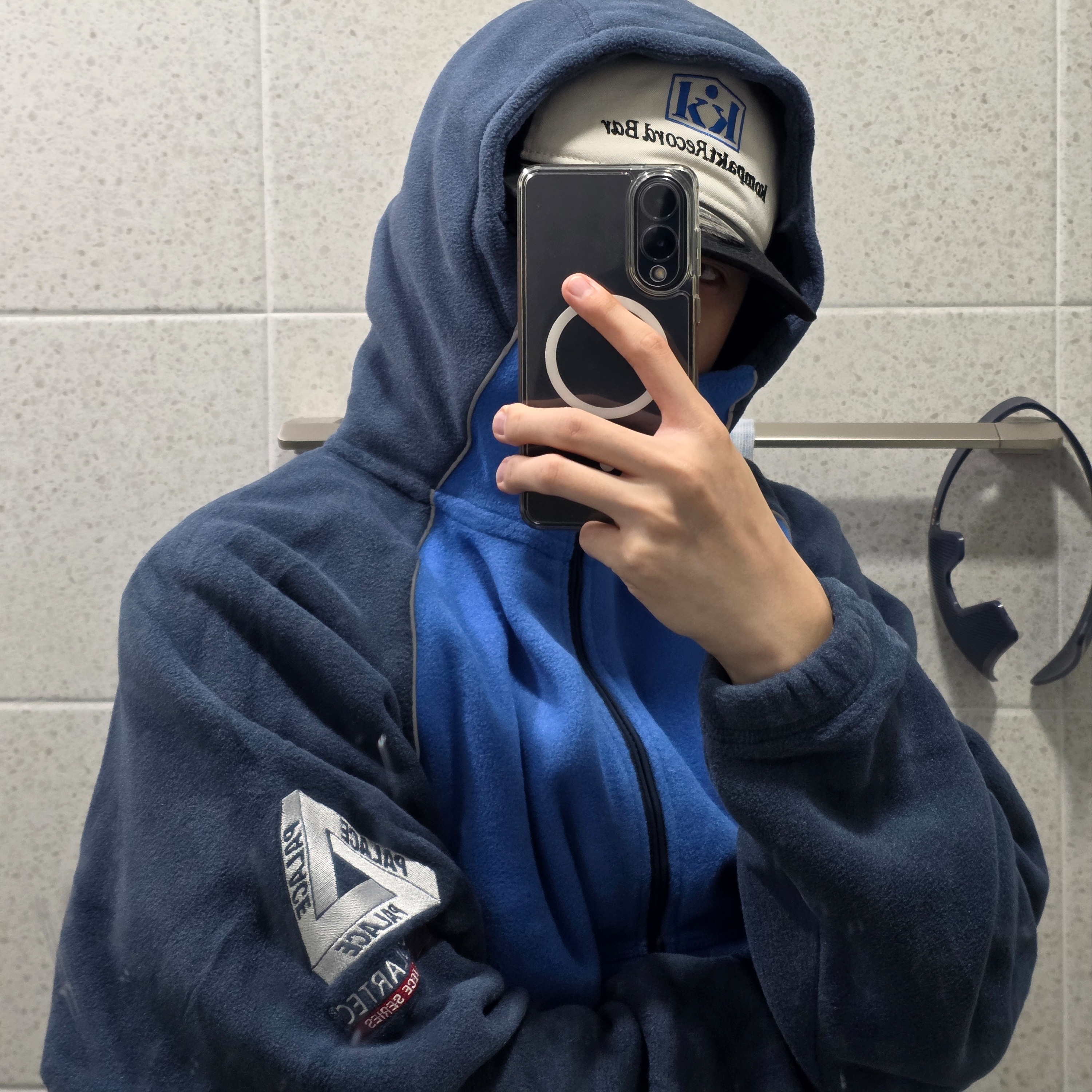 Palace Polartec Jacket Palace Blue Navy - 25FW 착용 스타일 - 1