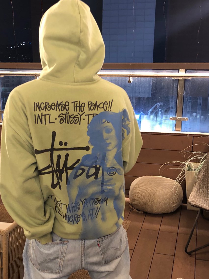 Stussy Ist Venus Zip Hoodie Moss 착용 스타일