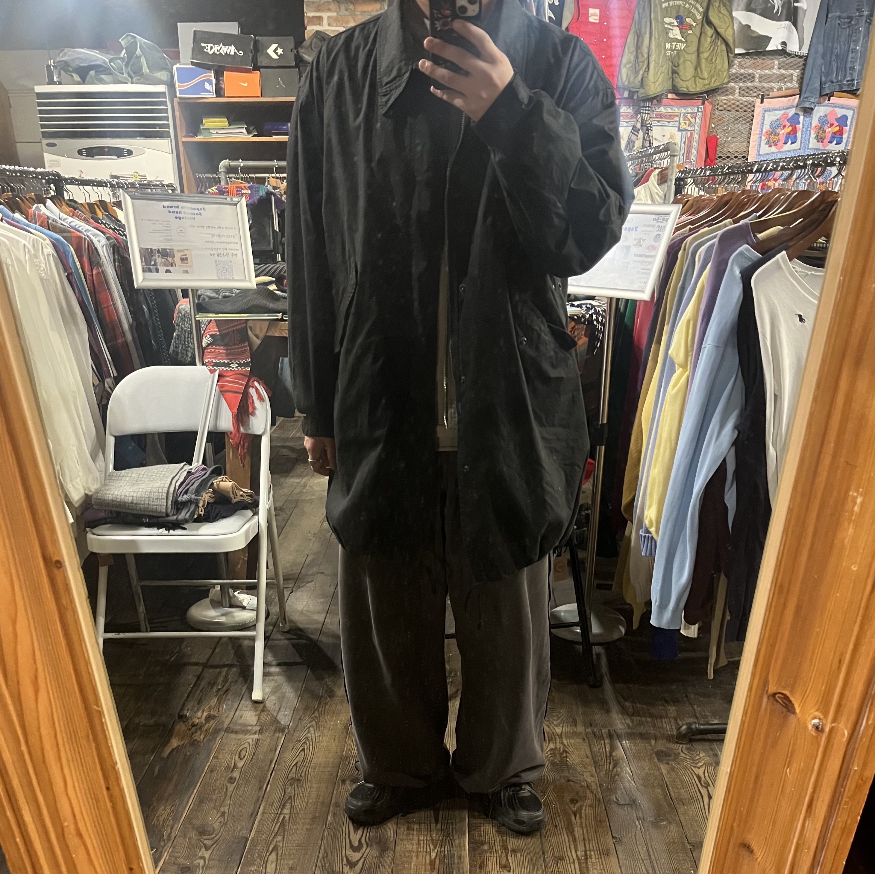 Polyteru Dell Parka Black 착용 스타일