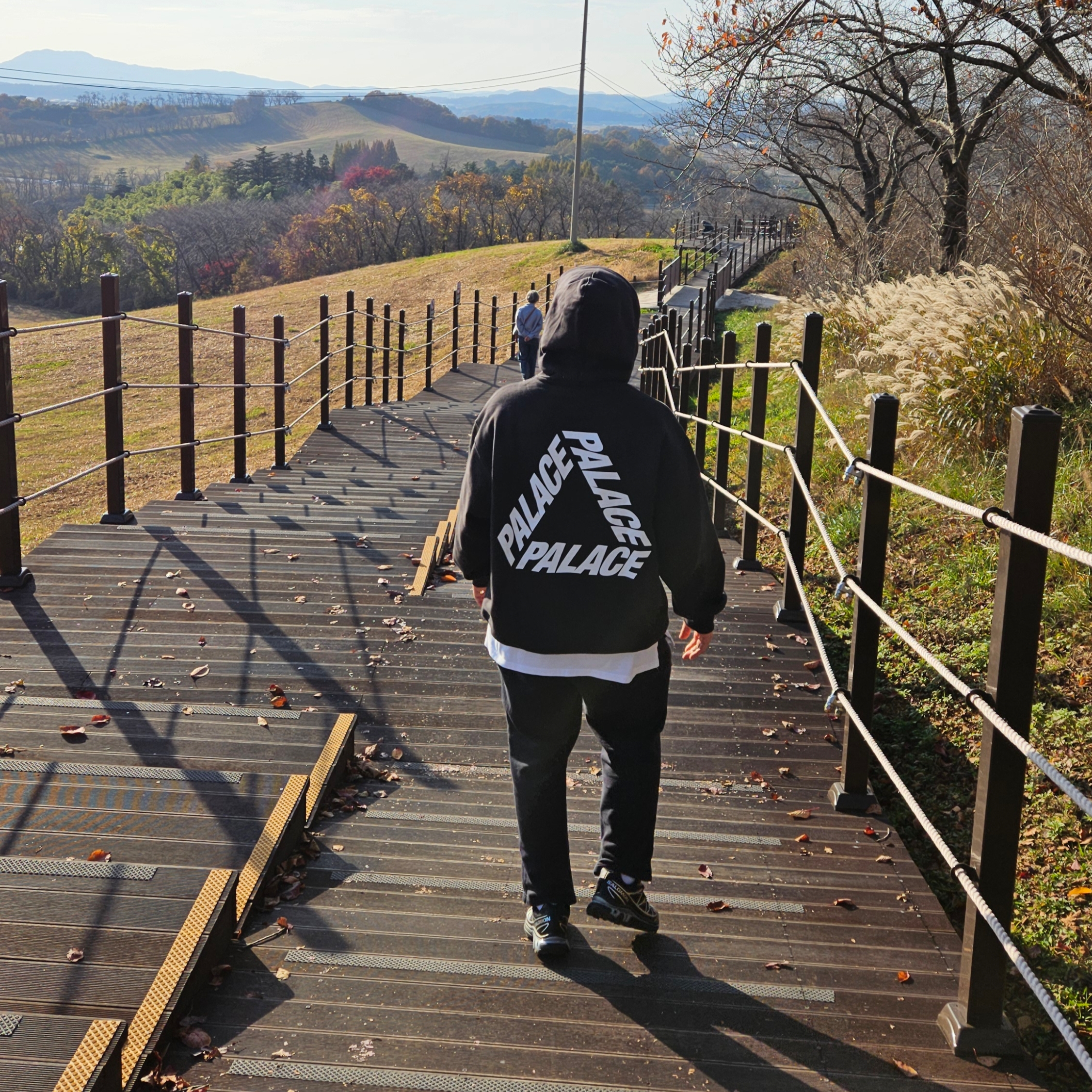 Palace P 3 Print Hood Black - 25FW 착용 스타일 - 4
