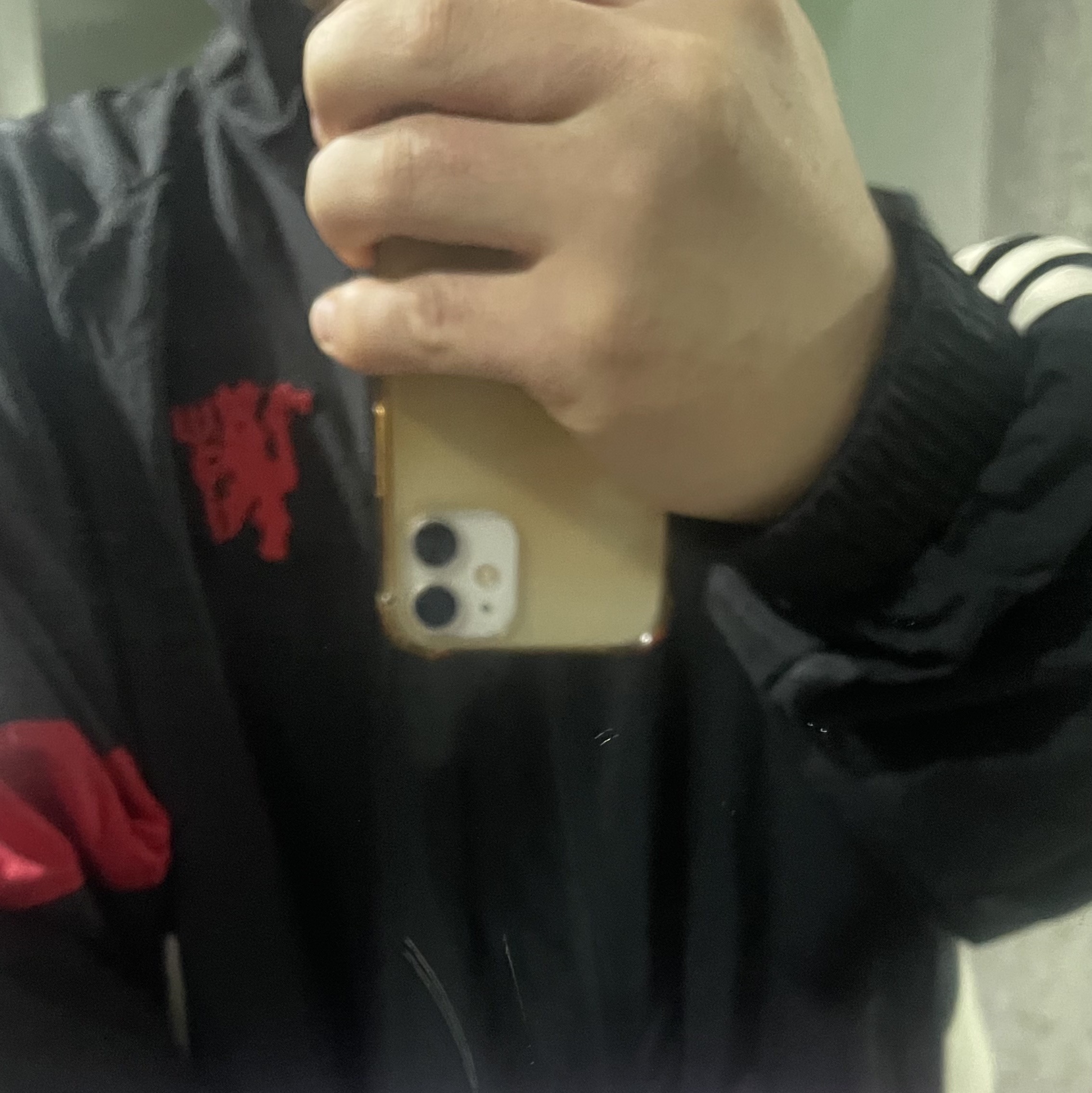 Adidas Manchester United Originals Track Top Black Red - KR Sizing 착용 스타일