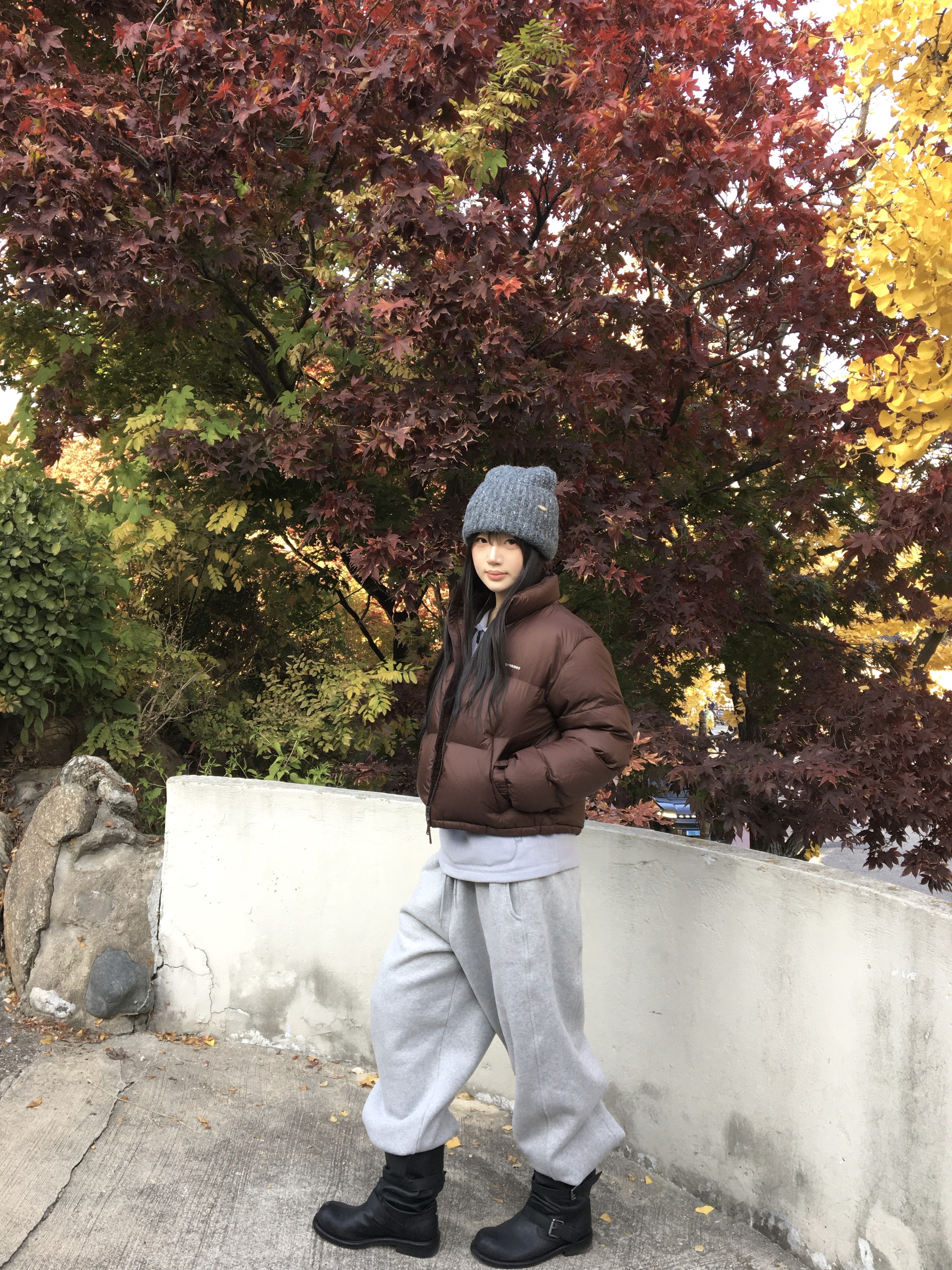 [6% 적립] NegativeThree  Slouchy Long Boots Washed Black 착용 스타일