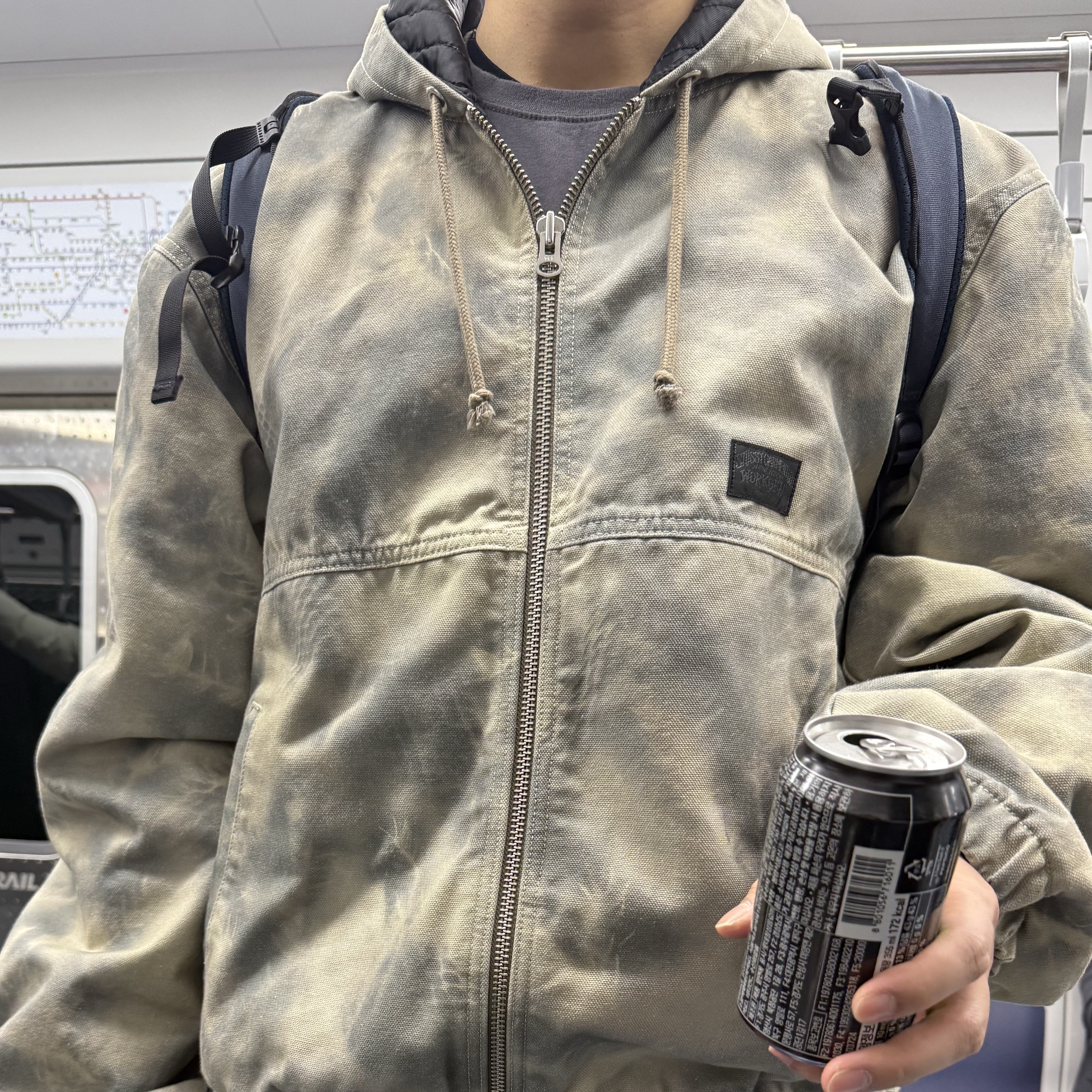Stussy Stenpat Camo Work Jacket North Fork 착용 스타일