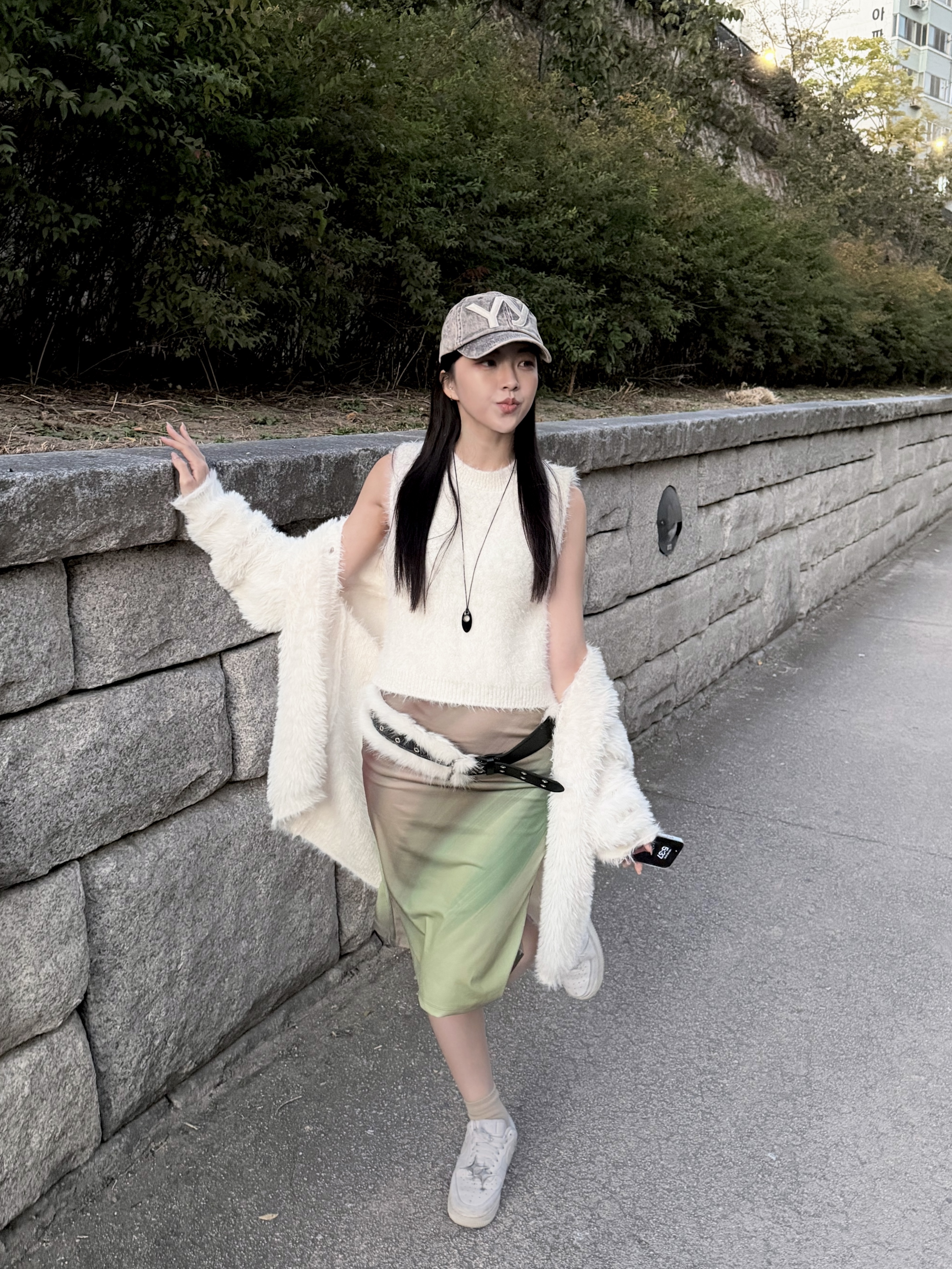Open Yy Cotton Ball Cap Brown, Nike Air Force 1 '07 Low White 착용 스타일 - 2